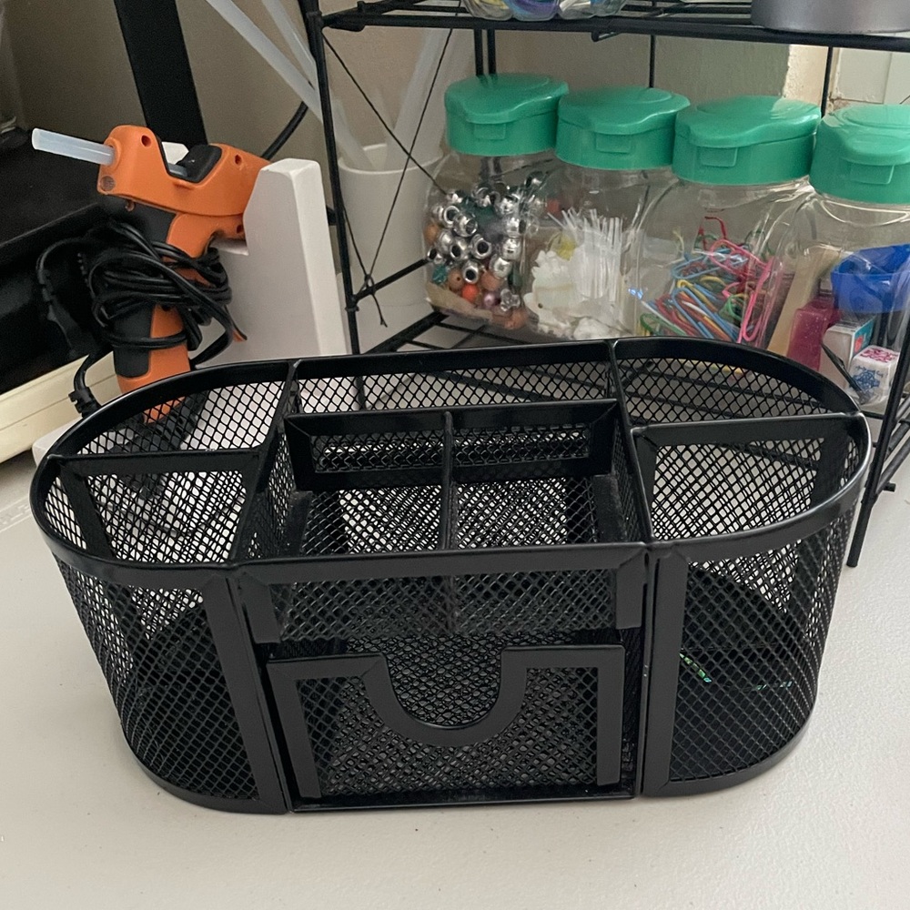 Black Mesh Desk Organizer